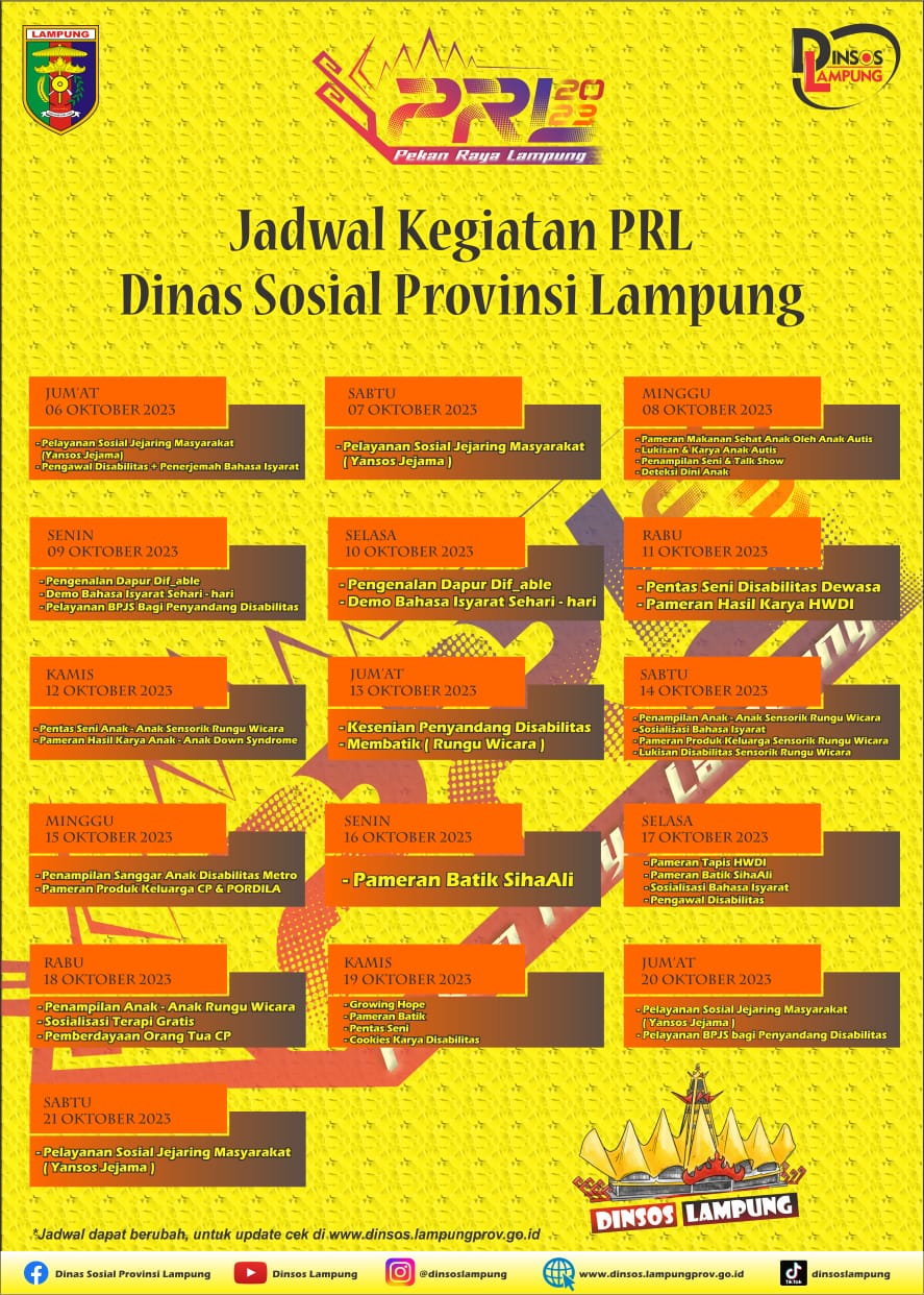 Jadwal PRL Dinsos Prov Lampung